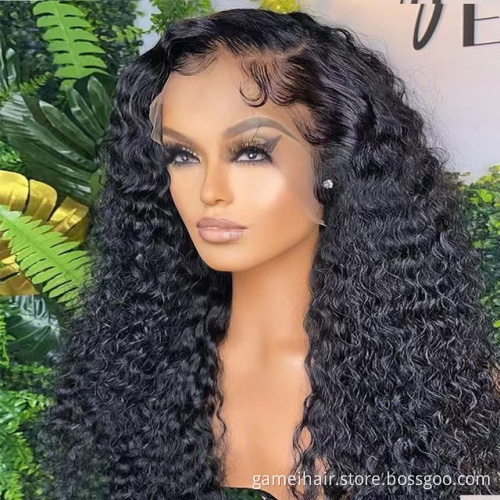 Whloseale Cheap Brazilian Virgin Human Hair Vendor Water Wave Hd Full Lace Front Wig Natural Hair Transparent Lace Frontal Wig